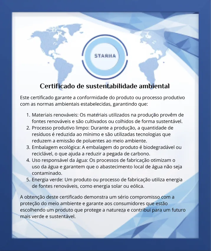 certificado de sustentabilidade ambiental